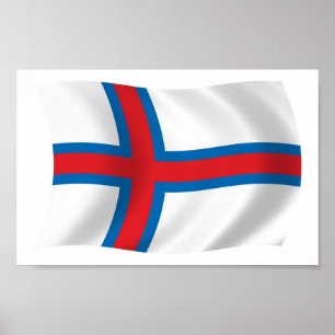 Poster van de vlag van de Faeröer