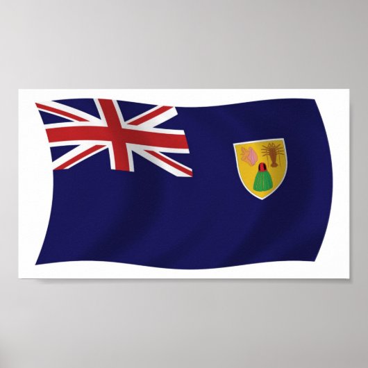 Poster van de vlag van de Turks- en Caicoseilanden (Voorkant)