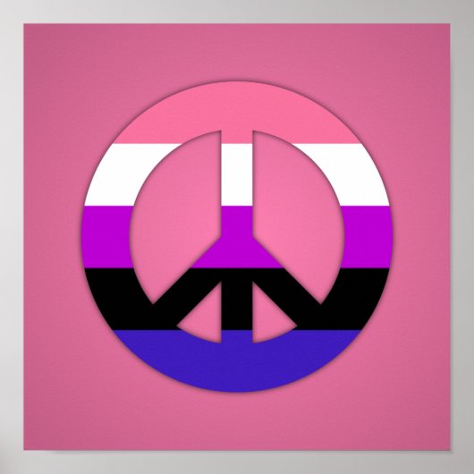 Poster van de vlag van Genderfluidity Pride (Voorkant)