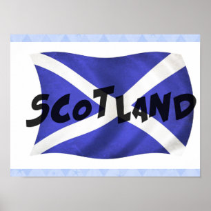 Poster van de vlag van Wavy Scotland