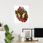  Poster van de vlinder en de bloemen (Thuiskantoor)