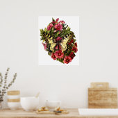  Poster van de vlinder en de bloemen (Keuken)