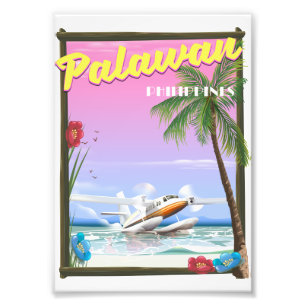 Poster van de vlucht van Palawan Filipijnen