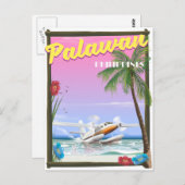 Poster van de vlucht van Palawan Filipijnen Briefkaart (Voorkant / Achterkant)