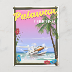 Poster van de vlucht van Palawan Filipijnen Briefkaart