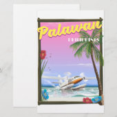 Poster van de vlucht van Palawan Filipijnen Briefpapier (Voorkant / Achterkant)