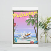 Poster van de vlucht van Palawan Filipijnen Briefpapier (Staand voorkant)