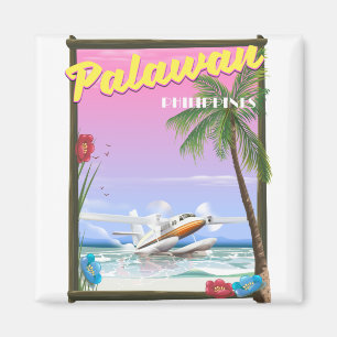 Poster van de vlucht van Palawan Filipijnen Magneet
