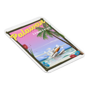 Poster van de vlucht van Palawan Filipijnen Magneet