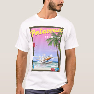 Poster van de vlucht van Palawan Filipijnen T-shirt