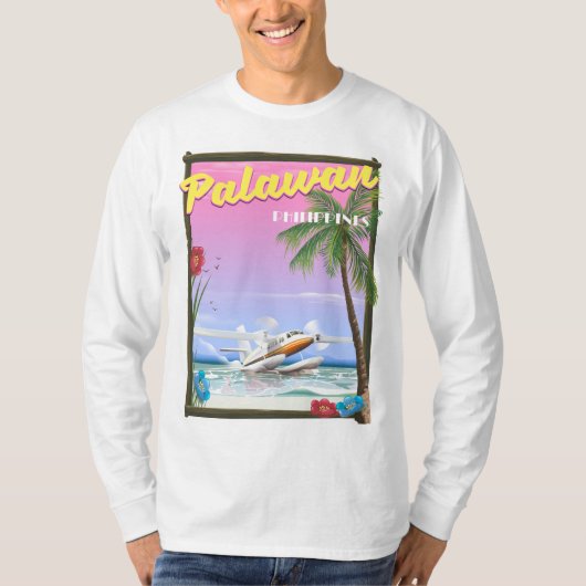 Poster van de vlucht van Palawan Filipijnen T-shirt (Voorkant)