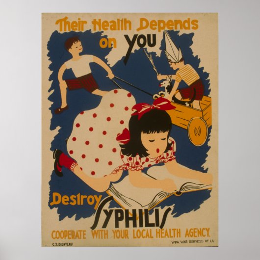  Poster van de Volksgezondheid van WPA (Voorkant)