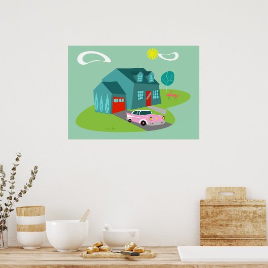 Poster van de voorstad Retro (Keuken)