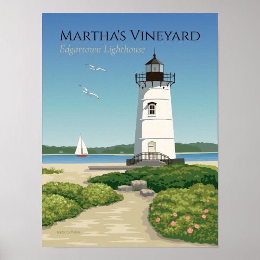 Poster van de vuurtoren van Edgartown (Voorkant)