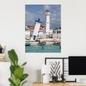 Poster van de vuurtoren van Puerto Morelos (Thuiskantoor)