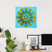 Poster van de waterbloem Mandala (Thuiskantoor)