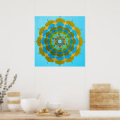 Poster van de waterbloem Mandala (Keuken)