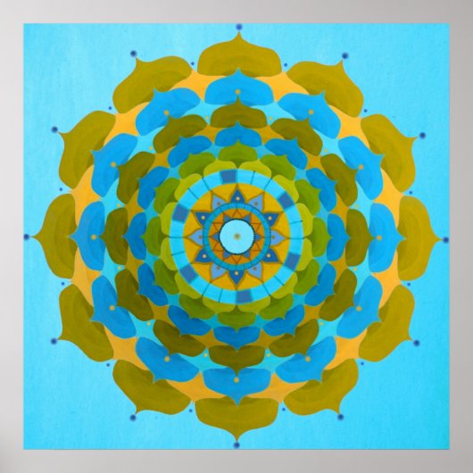 Poster van de waterbloem Mandala (Voorkant)