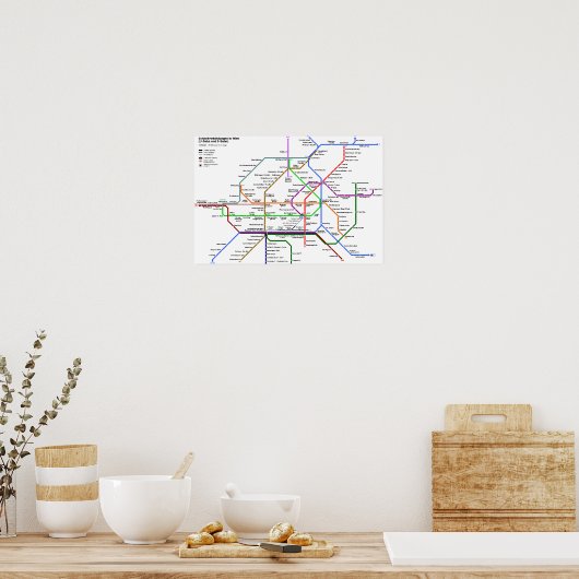 Poster van de Wenen-buiskaart (Keuken)