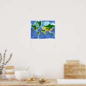Poster van de wereldbevolkingskaart (Keuken)