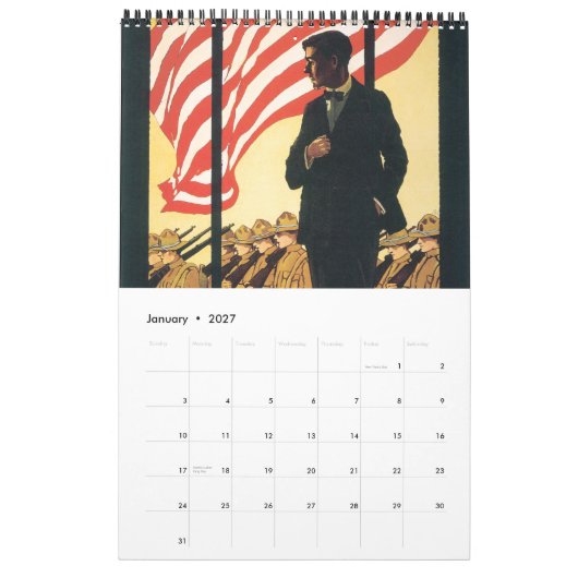 Poster van de Wereldoorlog Kalender (Jan 2027)