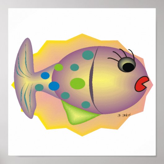 Poster van de Whimsical Fish Art van Gail Gabel (Voorkant)