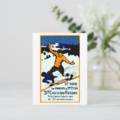 poster van de wintersport in 1920 St. Croix Briefkaart (Staand voorkant)