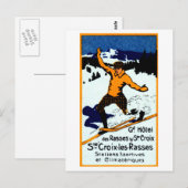 poster van de wintersport in 1920 St. Croix Briefkaart (Voorkant / Achterkant)