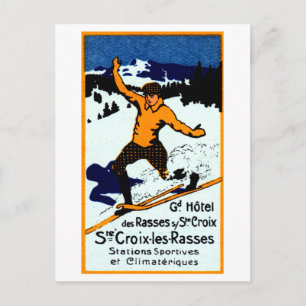 poster van de wintersport in 1920 St. Croix Briefkaart