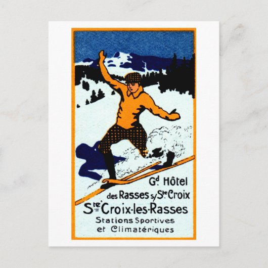 poster van de wintersport in 1920 St. Croix Briefkaart (Voorkant)