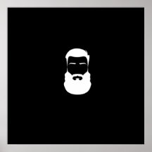 Poster van de witte baard