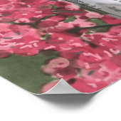 Poster van de witte nuthatch en de roze bloemen (Hoek)