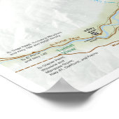 Poster van de Yosemite Valley-plattegrond (Hoek)