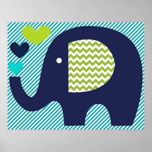 Poster van de zeemacht en de Blauwgroen olifant (Voorkant)