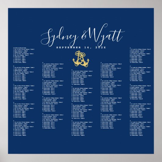 Poster van de zeescheepvaartkaart met twee ankerpu (Voorkant)