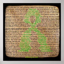 Poster van de ziekte van Lyme, ontkend, genegeerd