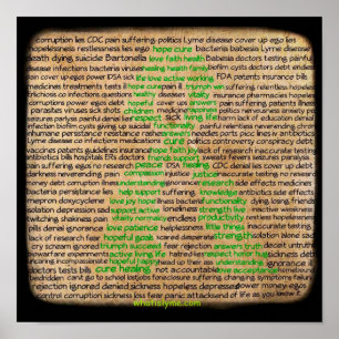 Poster van de ziekte van Lyme, ontkend, genegeerd