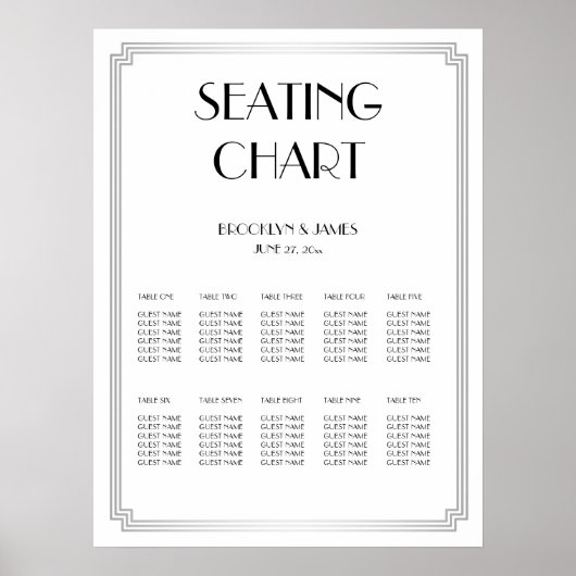 Poster van de zilver- en witte-weddenschapenkaart (Voorkant)