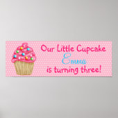 Poster van de zoete Cupcake Banner (Voorkant)
