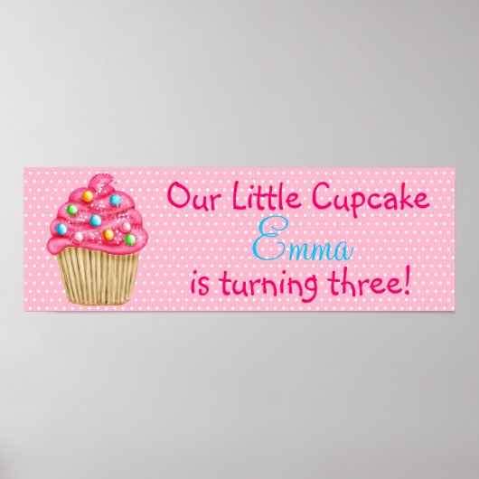 Poster van de zoete Cupcake Banner (Voorkant)