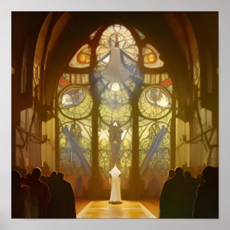 Poster van de zondagsdienstkerk