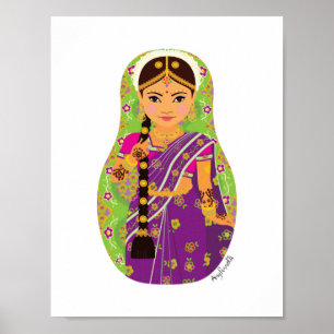 Poster van de Zuid-Indische Bride Matryoshka