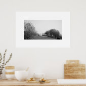 Poster van de zwarte en witte golfbaan Stockley (Keuken)