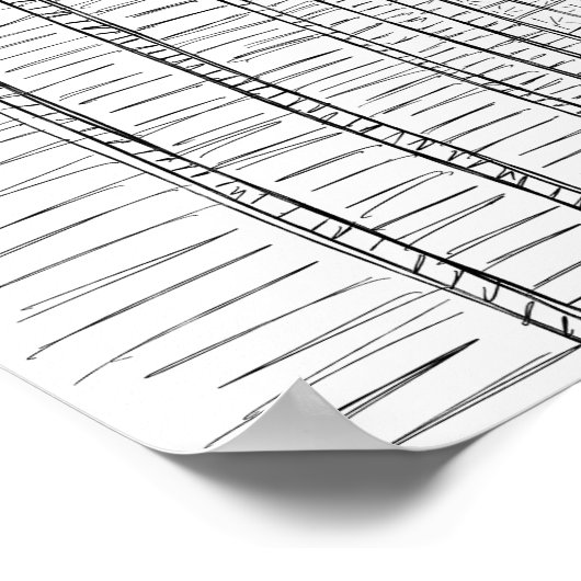 Poster van de zwarte en witte Marokko Hallway (Hoek)