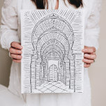 Poster van de zwarte en witte Marokko Hallway<br><div class="desc">Schitterende Marokkaanse halloringillustratie. Speel prints voor je huis!</div>