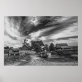 Poster van de zwarte en witte oude Boerderij (Voorkant)