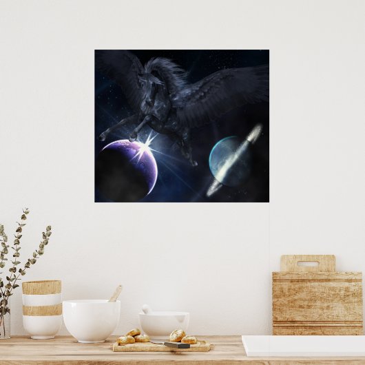 poster van de zwarte Pegasus (Keuken)