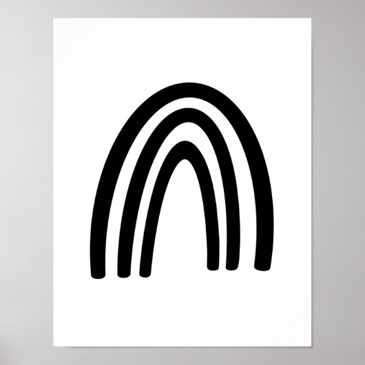 Poster van de zwarte/witte regenboog van de zure k (Voorkant)