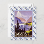  Poster van de Zwitserse Raulway, Davos for health Briefkaart (Voorkant / Achterkant)