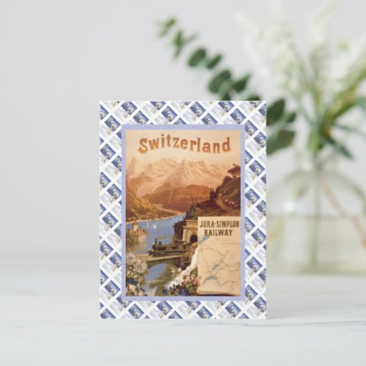  Poster van de Zwitserse Raulway, Jura Simplon Briefkaart (Staand voorkant)